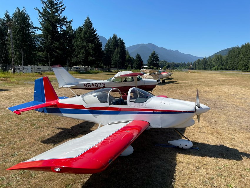 Planes are pictured during the July 30 Packwood Fly-In in this photograph provided by Lewis County.
