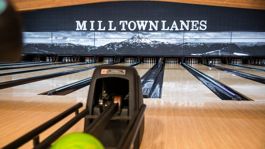 Pins are set for bowling at Mill Town Lanes in Morton.