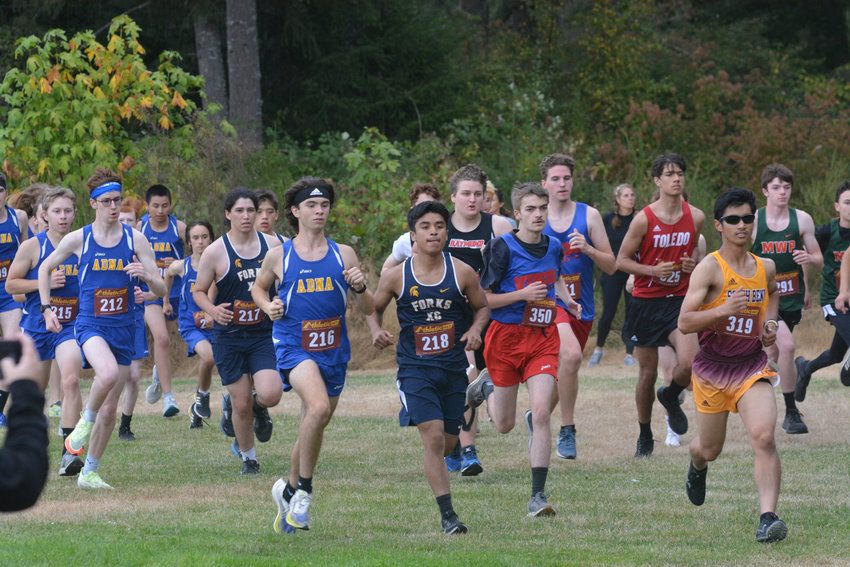 Runners from the Central 2B league pace themselves as the Central 2B cross country preview began.