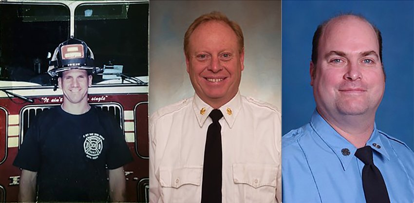 From left to right, FDNY Firefighter Gregg Lawrence, FDNY Battalion Chief Joseph McKie and FDNY Firefighter William Hughes.
