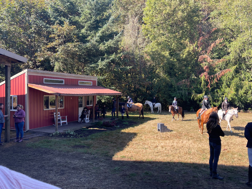 Riders prepare to ride their horses at the Quarry Ridge Autumn Horse Show in Battle Ground.