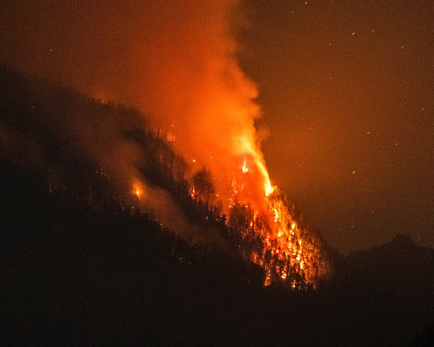 FILE PHOTO &mdash; The Goat Rocks Fire burns in the Gifford Pinchot National Forest in October 2022.