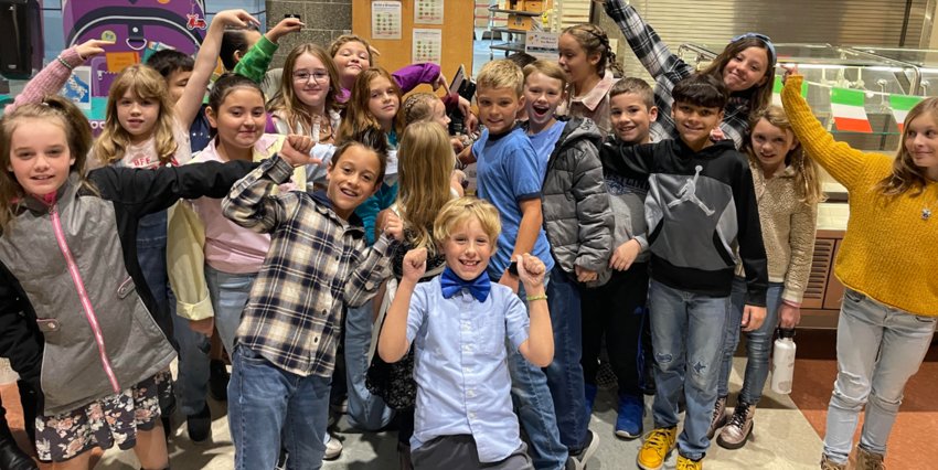 Mindy Morris&rsquo; fourth grade class celebrates after finding all of the hidden gems.