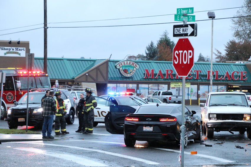 The Centralia Police Department and the Riverside Fire authority responded to a crash on South Tower Avenue in Centralia at about 7 a.m. Monday. Minor injuries were reported from the two-vehicle collision at the intersection of South Tower Avenue and West Plum Street. The at-fault driver was issued a citation.
