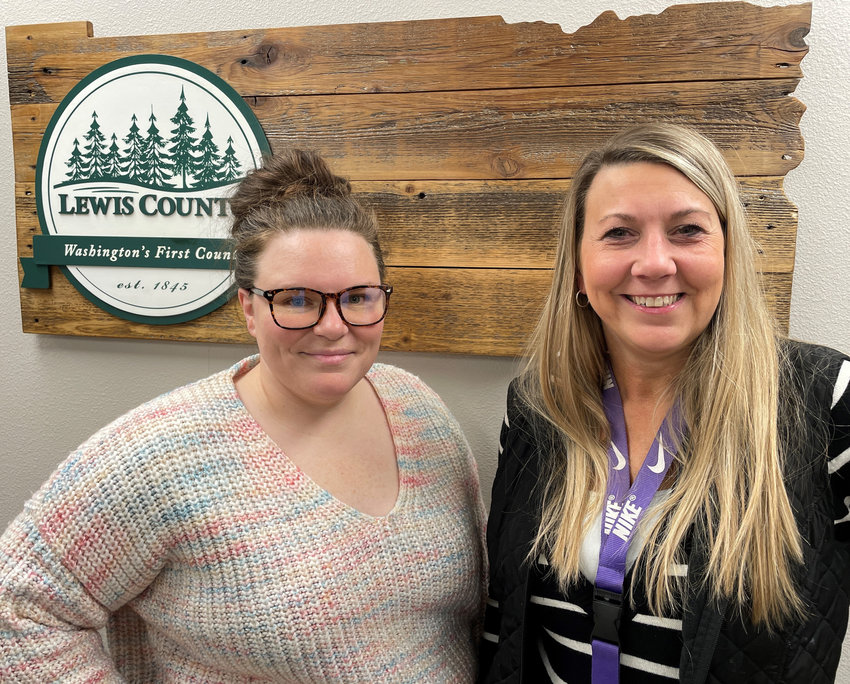 Lewis County Director of Risk Management and Human Resources Amber Smith, left, and Human Resources Deputy Director Daleyn Coleman are pictured in this photo provided by the county.