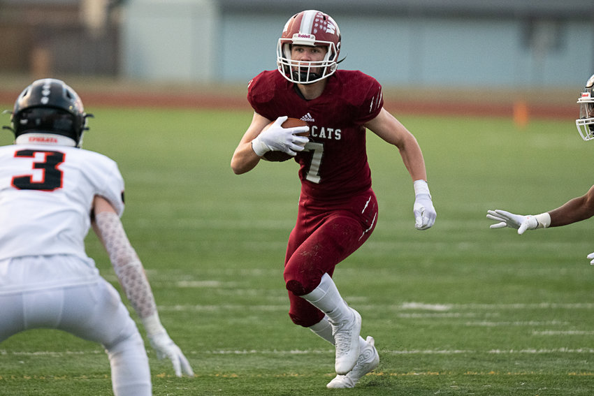 W.F. West tailback Tucker Land finds running room against Ephrata Nov. 11 at Centralia Tiger Stadium in the first round of the state playoffs.