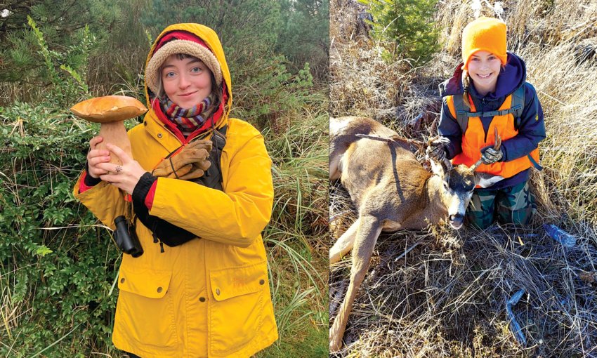 Left: &quot;I've been enjoying your hunting highlights section. While I don't hunt animals, I do hunt for mushrooms. Last weekend we took our friend Mariana Sanborn mushroom hunting locally and she found this very large Porcini mushroom.&quot; &mdash; submitted by Ben Kunesh.  Right: &ldquo;Jenna Gallagher, 13, is pictured after she harvested her first buck ever on the opening day of late buck season. The three-point buck was harvested near Mount St. Helens after only a few hours out hunting this morning. Definitely a father and daughter moment they'll treasure for a lifetime!&rdquo; &mdash; submitted by Sherri Gallagher