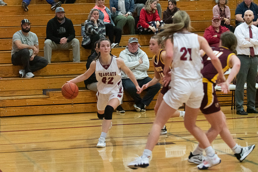 Amanda Bennett drives baseline during the second half of W.F. West's 48-40 win over White River on Dec. 13.