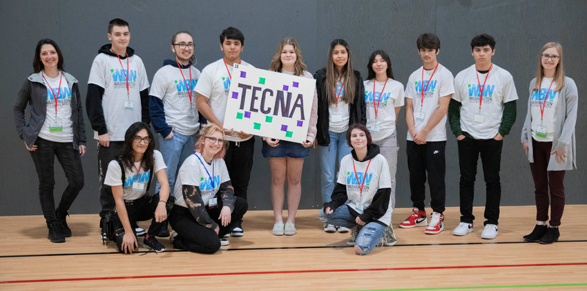 The TECNA team took first place during Washington Business Week at the Northwest Sports Hub in Centralia in 2022.