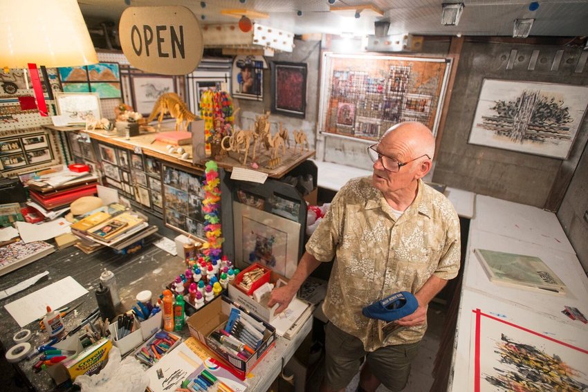 Richard Tracy stands in his basement studio at his home in Centralia in this 2014 Chronicle file photo.
