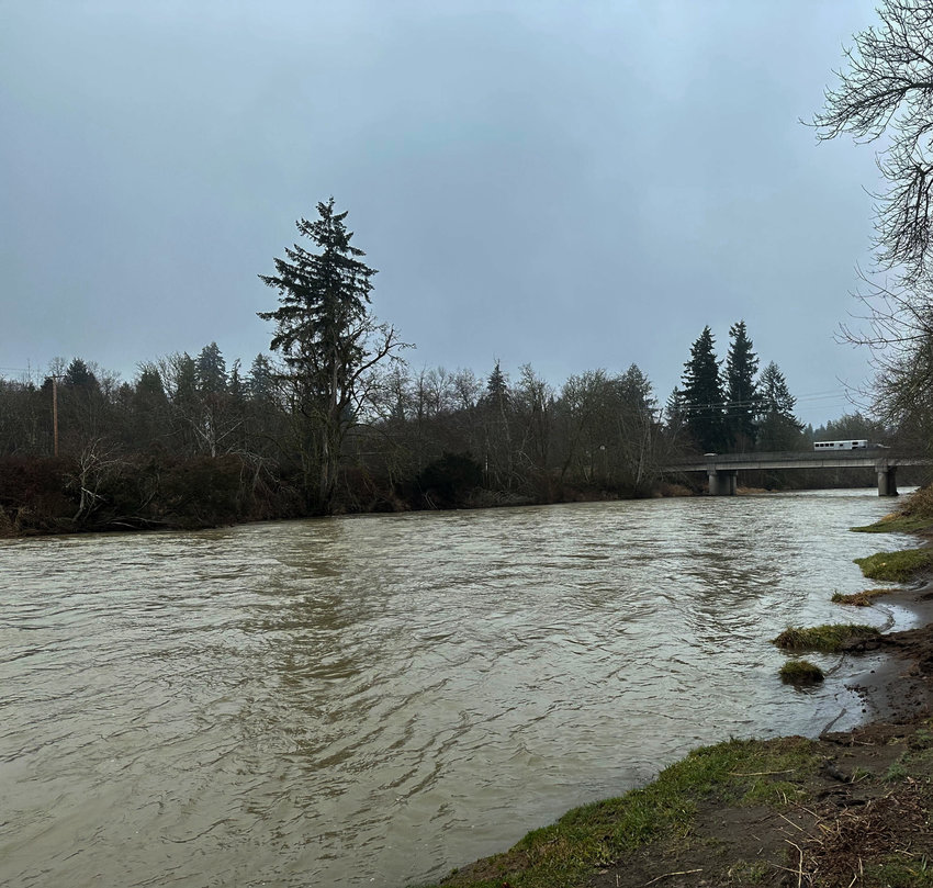The Nisqually River is pictured following heavy rainfall in December.
