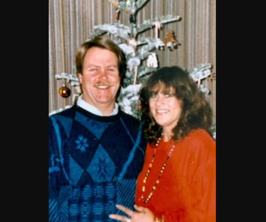 Michael Johnson is pictured with his partner, Joyce, in the 1990s.