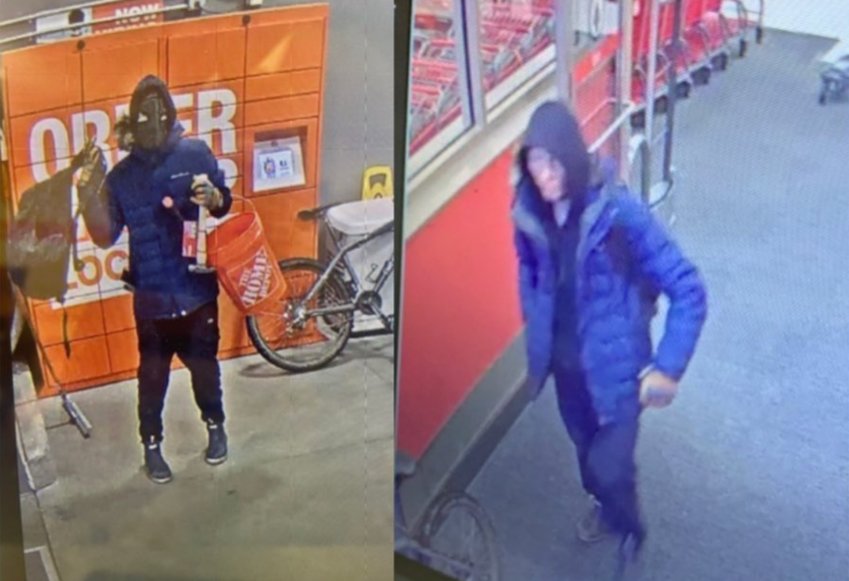 Lacey police are asking the public to help identify a man accused of robbery at the Home Depot store on Marvin Road.