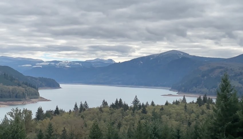The view from the Riffe Lake Overlook.