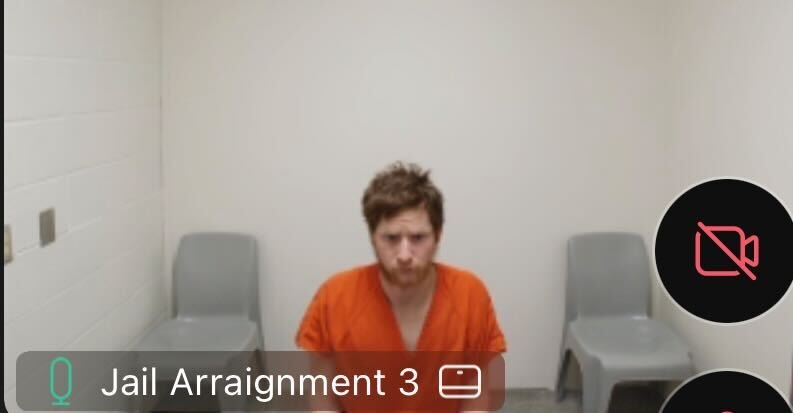 Brandon C. Smith, 19, of Chehalis, makes a remote appearance in Lewis County Superior Court in this screen capture.