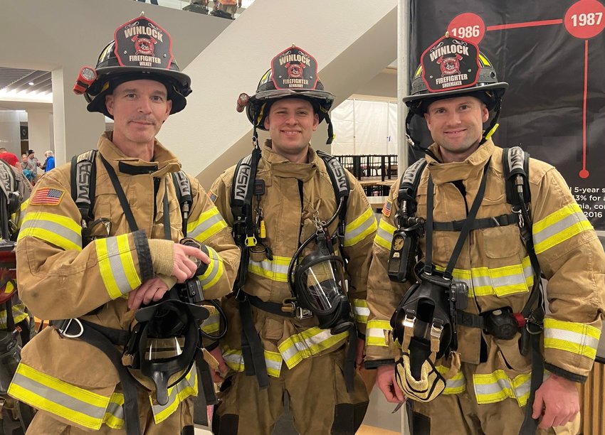 Justin Wilkey, Kellen Newberry and Justin Shoemaker of Lewis County Fire District 15.