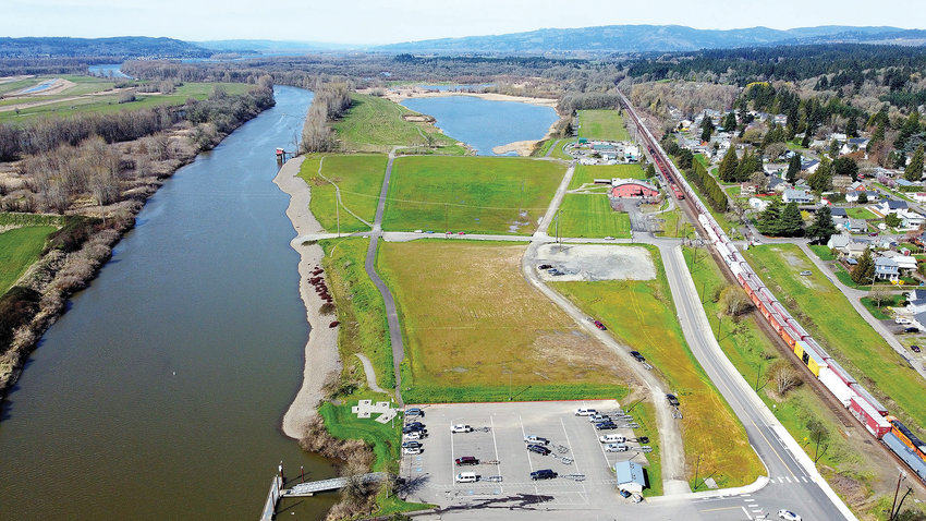 An aerial photo shows the waterfront property the Port of Ridgefield is looking to redevelop.
