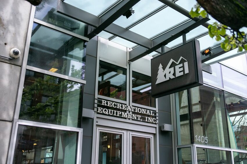 The exterior of the REI Co-op in Portland.