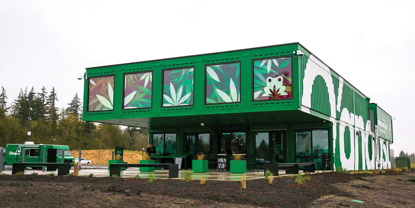 Q&rsquo;an&aacute;psu, a cannabis dispensary on the Cowlitz Indian Tribe reservation, is pictured.