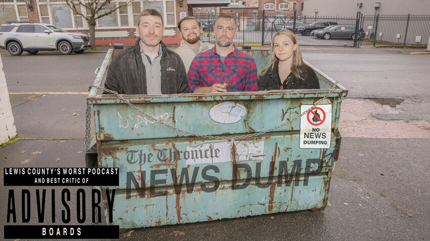 Chronicle News dump hosts, from left, Eric Schwartz, Franklin Taylor, Aaron VanTuyl and Isabel Vander Stoep.