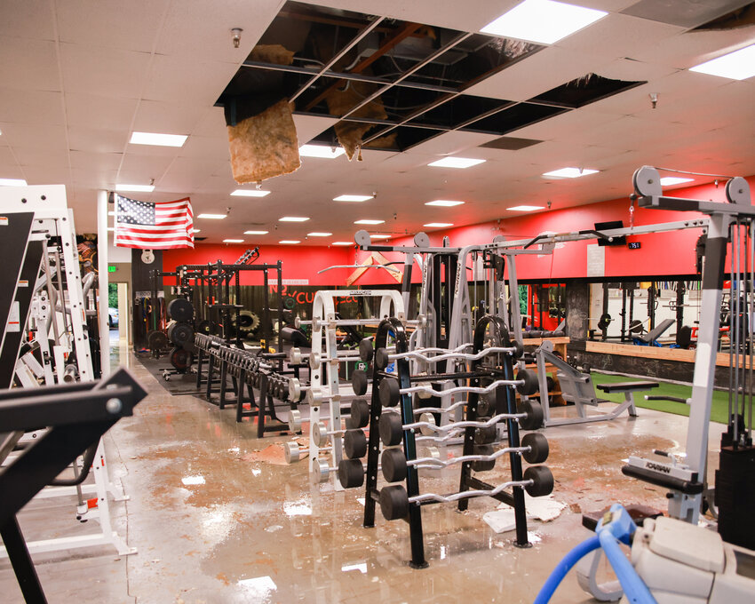 The Battle Ground Martial Arts Academy near Wilco in Battle Ground was one of several businesses that were damaged during a thunderstorm on Monday, May 15.
