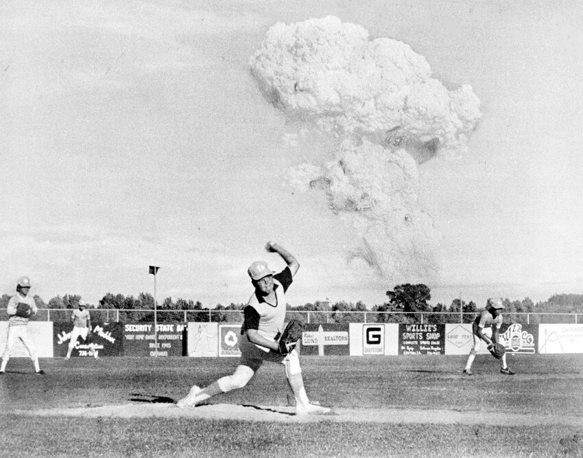 HISTORY PHOT OF THE WEEK: Here's a classic photograph taken during a local baseball game during the eruption of Mount St. Helens.