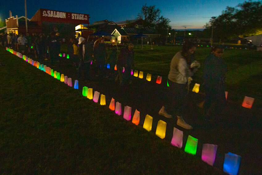 Relay for Life attendees begin the final event of the night at the American Cancer Society's Relay for Life of Lewis County in 2023.