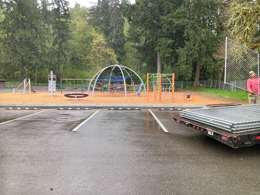 Tenino&rsquo;s newly installed city park playground is pictured in this photo published on the city&rsquo;s Facebook page earlier this month.