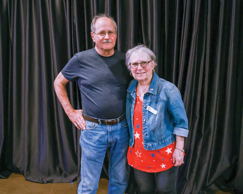 Bruce and Jana Drazich stand together during the veterans luncheon at Prairie Tavern on Friday, June 16.