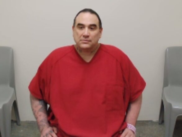 Two Dogs Salvatore Fasaga, 43, of Onalaska, appears in Lewis County Superior Court from the Lewis County Jail on Thursday, July 6. Fasaga has previously gone by the name Justin McCloud and some court documents are still filed under that name, but Fasaga is his current legal name.