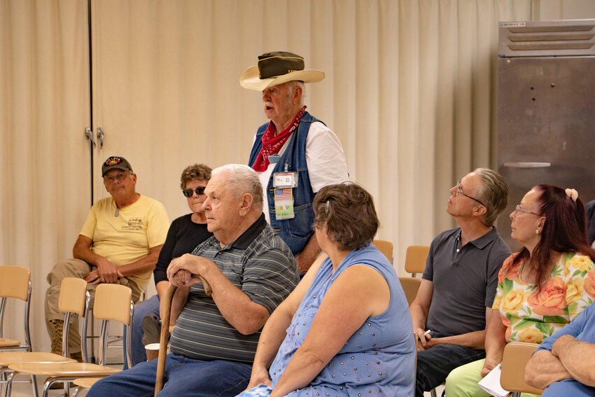 D. Dalton, who goes by &quot;Mr. D,&quot; speaks out during public comment voicing his opposition to Lewis County Seniors' (LCS) new prayer and politics ban during a LCS board meeting at the Twin Cities Senior Center on Thursday, Aug. 10.