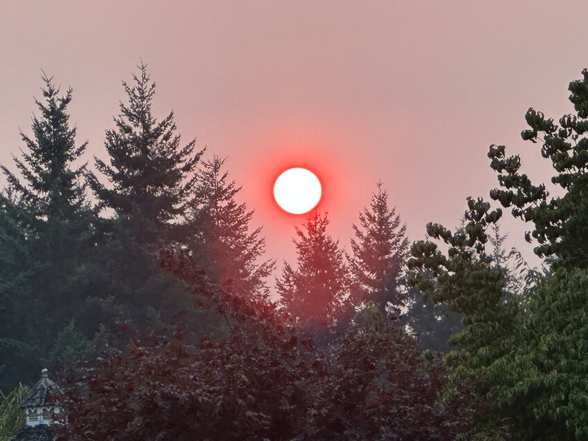 Taylor Giles submitted these photos from Napavine on Monday morning as smoke from regional wildfires continues to blanket the region.