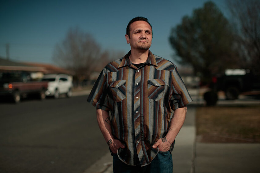 Joseph Zamora is photographed outside his niece's former house in Moses Lake, Washington. In 2017, Moses Lake police, responding to a report of a possible vehicle prowler outside the house, confronted Zamora, leading to an altercation in which he was tased, pepper-sprayed, hog-tied and beaten so badly that when paramedics arrived he was not breathing and had no pulse.