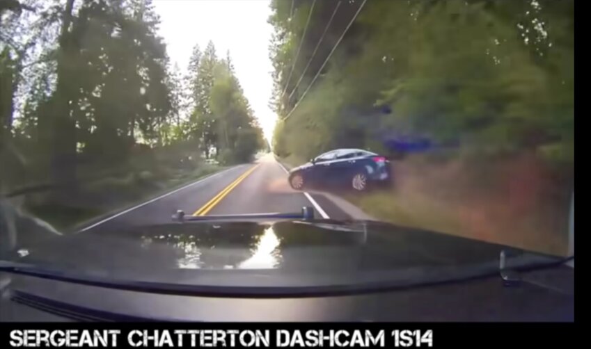 Dash camera footage released by the Thurston County Sheriff&rsquo;s Office shows a vehicle driven by an 18-year-old crashing during a pursuit earlier this month.