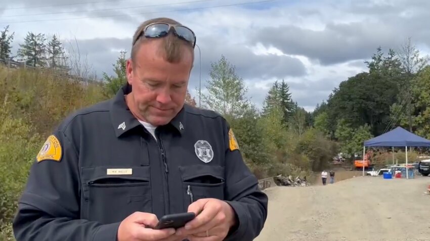 This is a screenshot from a video by Chronicle Photo Editor Jared Wenzelburger as he was escorted off the property at Blakeslee Junction on Thursday, Sept. 6.