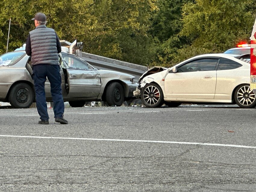 Three people were transported to Arbor Health Morton Hospital with injuries sustained in a two-vehicle collision on U.S. Highway 12 near Randle just after 6 p.m. on Wednesday.&nbsp;