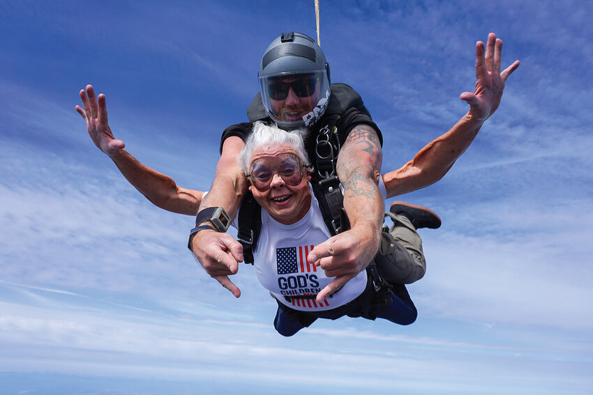 Battle Ground resident Shirley Romig completed a skydive on Sept. 17 for a cause she has become passionate about: helping support efforts to end child sex trafficking.