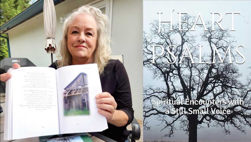 Susan Bell Merzoian holds a copy of her book, &ldquo;Heart Psalms,&rdquo; in this photo provided by columnist Julie McDonald.