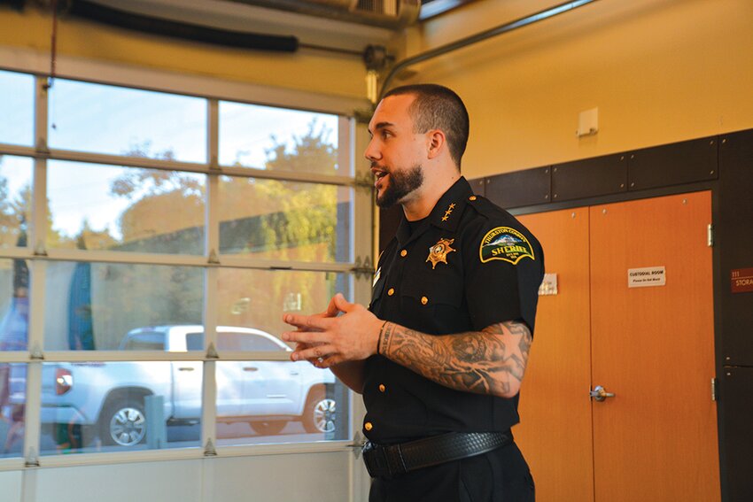 Thurston County Sheriff Derek Sanders held his first town hall meeting as an elected official on Oct. 4 at the Yelm Community Center.