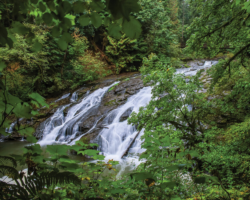 Lacamas Regional Park features three waterfalls with the most prominent being Lower Falls seen here on Tuesday, Oct. 10. The rainy weather is sure to bring a higher water flow to the falls.