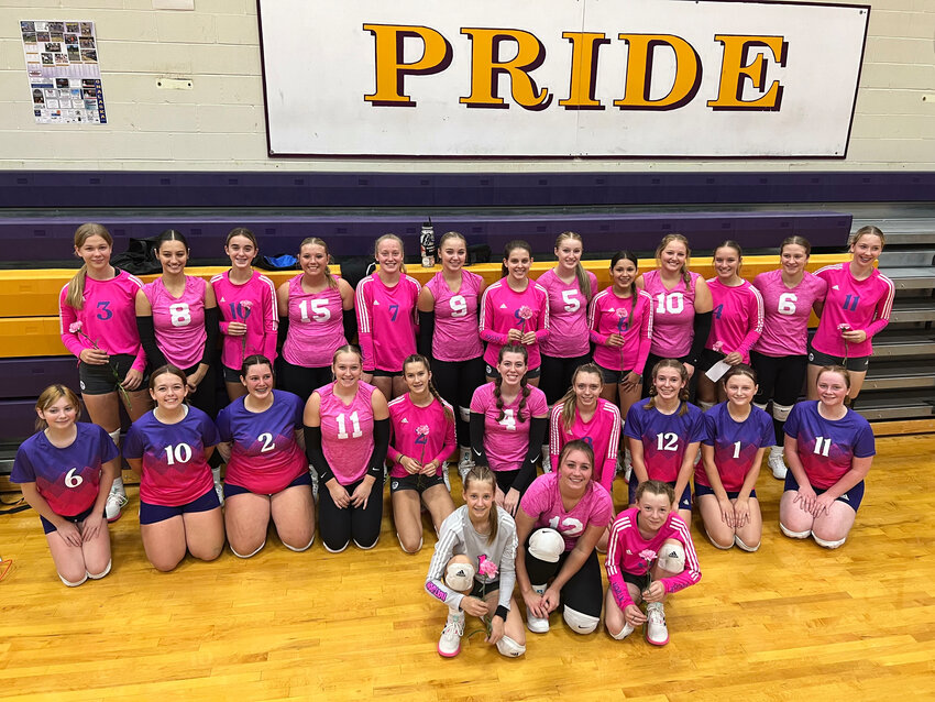 The Adna and Onalaska volleyball teams joined together to honor breast cancer survivors prior to their matchup on Oct. 19.