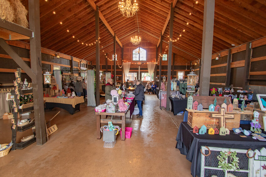 Vendors are seen inside the barn of The Mason Jar Gathering Barn on Saturday, Nov. 4, during a vendor market organized by Wilde Soul Event Coordinating. The Mason Jar is located at 637 Leonard Road in Onalaska. For more information, find Wilde Soul Event Coordinating on Facebook at https://www.facebook.com/wildesouleventcoordinating.