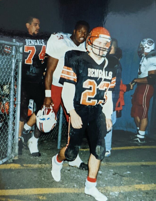 George Goss, 23, takes the field for the Pierce County Bengals. Goss, a teacher in McKenna, was recently inducted in the Pacific Northwest Semi Pro Hall of Fame.