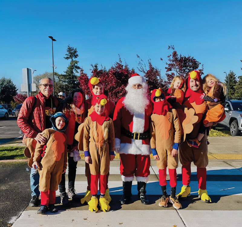Turkey Trot participants are welcome to dress for the occasion in festive attire of their choosing.