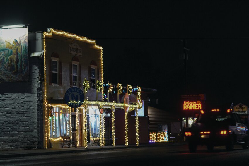 Rainier&rsquo;s Design N Signs was one of many downtown businesses decorated for the Christmas season.