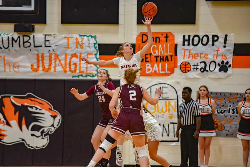 Keira O'Neill steals a pass during a 64-20 win over Montesano Dec. 5. in Napavine