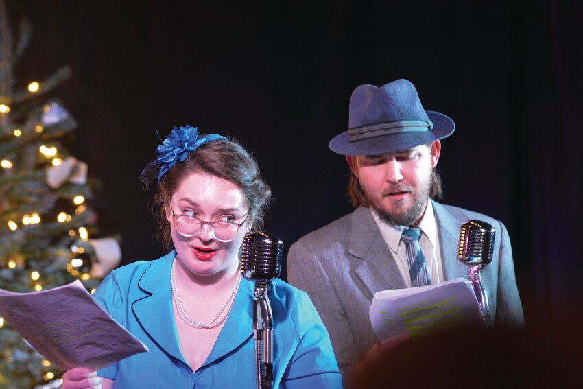 Wes Williams and Kamylle Springer perform a scene of &ldquo;It&rsquo;s a Wonderful Life&rdquo; on Dec. 9 at Yelm&rsquo;s Outpost Church.