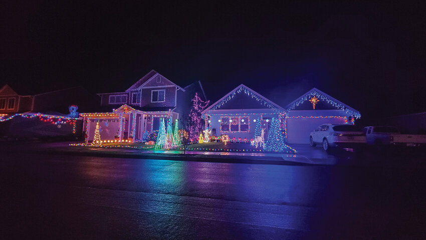 Houses glimmer in festive spirit in the northwest quadrant of the City of Battle Ground&rsquo;s Tour of Lights.
