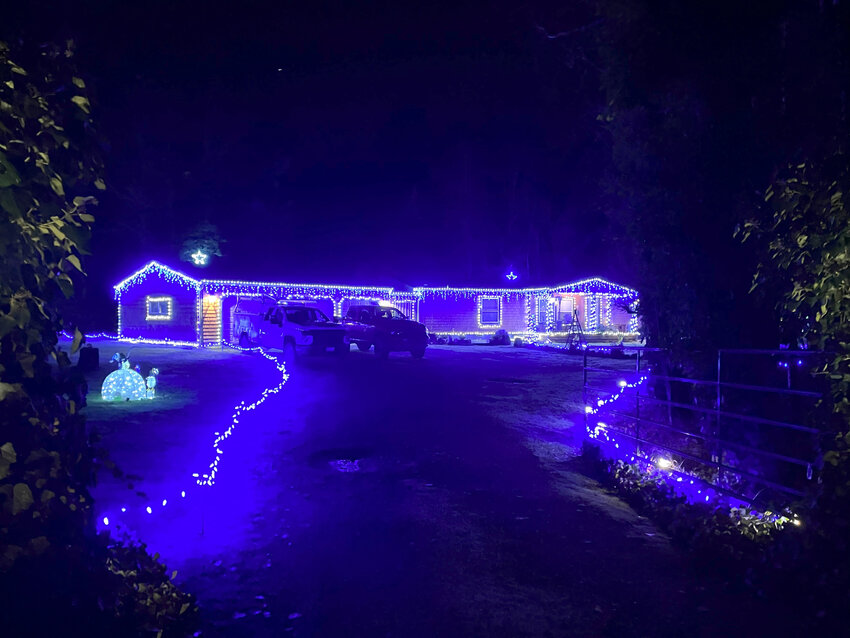 The first-place winner of the We Love Rainier WA Christmas lights contest.