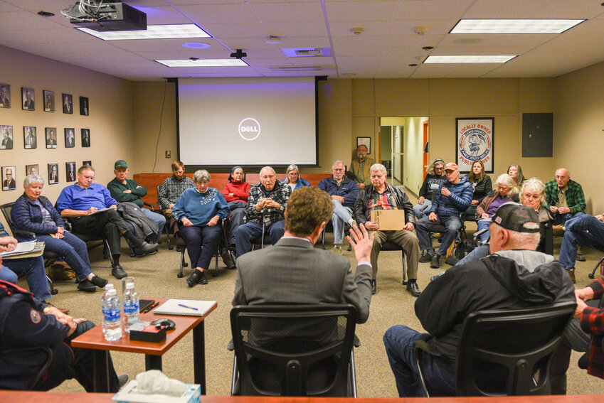 Approximately 40 Lewis County residents attended an informal public meeting with Lewis County Public Utilities District (PUD) General Manager David Plotz discussing their concerns over the PUD&rsquo;s ongoing meter replacement installing smart meters produced by Honeywell on Jan. 3.